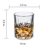 KANARS Old Fashioned Whiskey Glasses with Luxury Box - 10 Oz Rocks Barware For Scotch, Bourbon, Liquor and Cocktail Drinks - Set of 4 - Men Gift