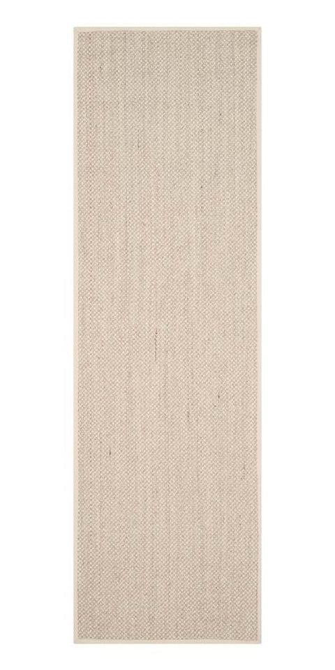SAFAVIEH Area Rug 8x10 - Natural Fiber Collection - Large - Marble & Beige, Sisal, Woven Design with Border (NF143C)