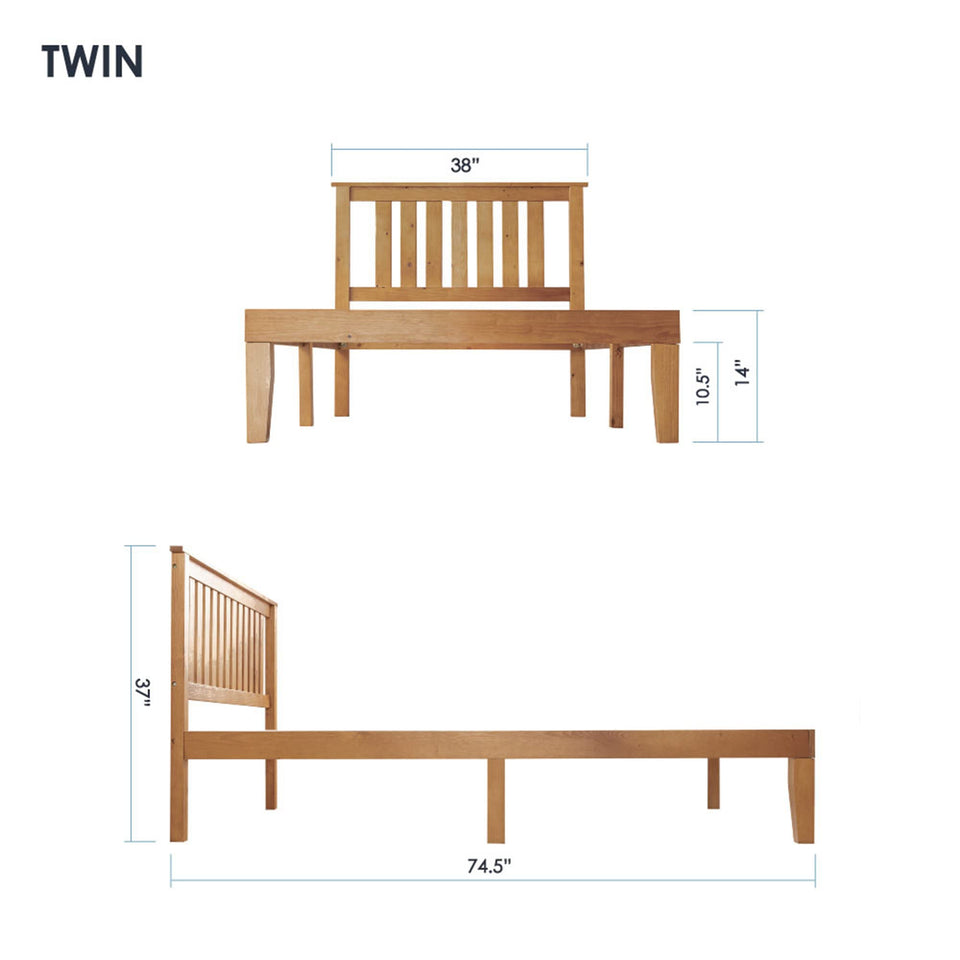Mellow Naturalista Classic 12-Inch Solid Wood Platform Bed | Wooden Slats, No Box Spring Needed, Easy Assembly | Full, Espresso