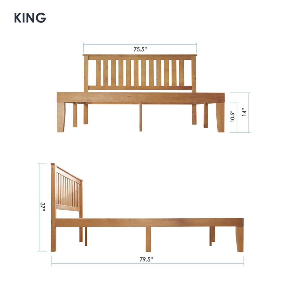 Mellow Naturalista Classic 12-Inch Solid Wood Platform Bed | Wooden Slats, No Box Spring Needed, Easy Assembly | Full, Espresso