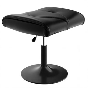 VECELO Foot Rest Under Desk Ottoman, PU Height Adjustable Footrest with Comfort Padding, Leg Rest for Desk for Relieving Leg Pain, Stiffness, and etc, Black