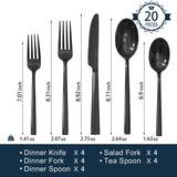 KINGSTONE Silverware Set, 60-Piece Forged Flatware Set Cutlery Set Premium Stainless Steel, Service for 12, for Kitchen, Home, Wedding, Party, Mirror Polished and Dishwasher Safe