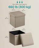 SONGMICS MAZIE Collection - 43 Inches Folding Storage Ottoman Bench, Ottoman with Storage, Foot Rest Stool, Load 660 lb, for Living Room, Synthetic Leather, Black ULSF701