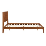 Merax Queen Size Bamboo Platform Bed, Mid-Century Modern Bed Frame with Tall Headboard, Solid Sustainable Bedframe Queen-size, Wood Slat Support, No Box Spring Needed, Easy Assembly, Noise Free, Brown