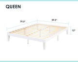 Mellow Naturalista Classic 12-Inch Solid Wood Platform Bed | Wooden Slats, No Box Spring Needed, Easy Assembly | Full, Espresso