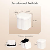 B FSOBEIIALEO Storage Ottoman Cube, Flowers Shaped Ottomans with Storage Foot Stool Footrest for Lving Room, Boucle Ottoman Seat for Dorm Room,Faux Teddy Fur, Cream White 12.6"x12.6"x12.6"