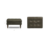 POLY & BARK Napa 72" Apartment Sofa – Italian-Tanned Full-Grain Pure-Aniline or Semi-Aniline Leather, Feather-Down Cushioning, Kiln-Dried Solid Wood Frame, Walnut Legs - Cognac Tan