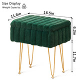 Wimarsbon Storage Ottoman, Vanity Stools with Metal Legs, 16.5" x 11.8" x 18" Modern Faux Mink Fur Footstool, Makeup Chair with Anti-Slip Feet, Accent Table,Footrest,Storage Bench for Bedroom