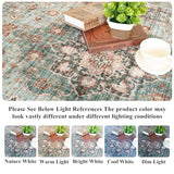 TOPRUUG Washable Oriental Area Rug - 12x15 Rugs for Living Room Soft Carpet for Bedroom Waterproof Floral Distressed Indoor Stain Resistant Non-Shedding Floor Carpets (Green, 12x15)