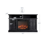 BELLEZE Traditional 58" Rustic TV Stand with 23" Electric Fireplace Heater with Sound, Media Entertainment Center Console Table for TV up to 65" with Open Storage Shelves and Cabinets - Espresso