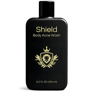 Shield Men's Acne Body Wash for Back, Chest & Shoulders - 4% Benzoyl Peroxide Body Wash, Clears Breakouts & Acne Scars – Unscented with Niacinamide, Glycolic Acid & Ceramides, 8.5 oz