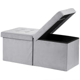 AmasSmile Footrest Ottoman Bench with Storage,34Inch Black Leather Footstool, Coffee Table, Padded Seat, Storage Chest,Blanket Store with Flipping Lid for Livingroom and Bedroom