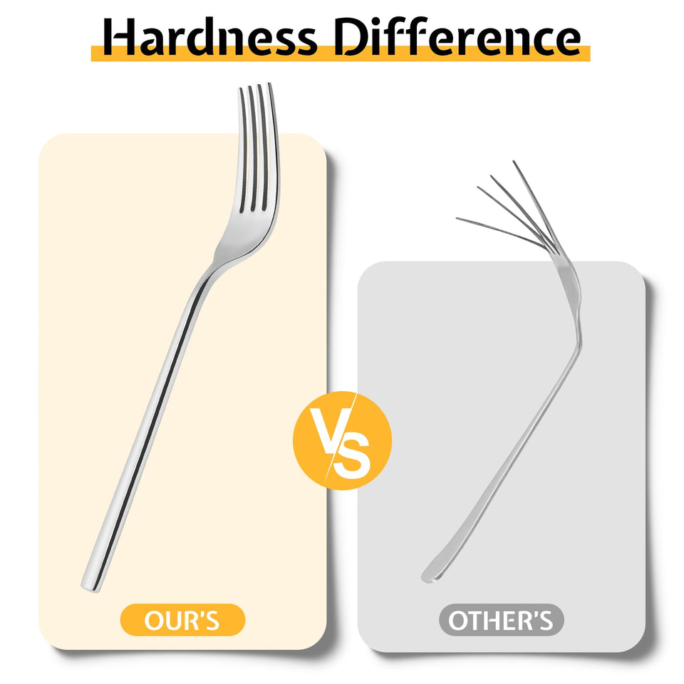 KINGSTONE Silverware Set, 60-Piece Forged Flatware Set Cutlery Set Premium Stainless Steel, Service for 12, for Kitchen, Home, Wedding, Party, Mirror Polished and Dishwasher Safe