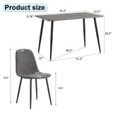 MUUOKY Dining Table Set for 4, Modern 55'' Wood Dinette Table Set for 4 with Fabric Dining Chairs,Table and Chairs Set of 4,Ideal for Kitchen Dining Room