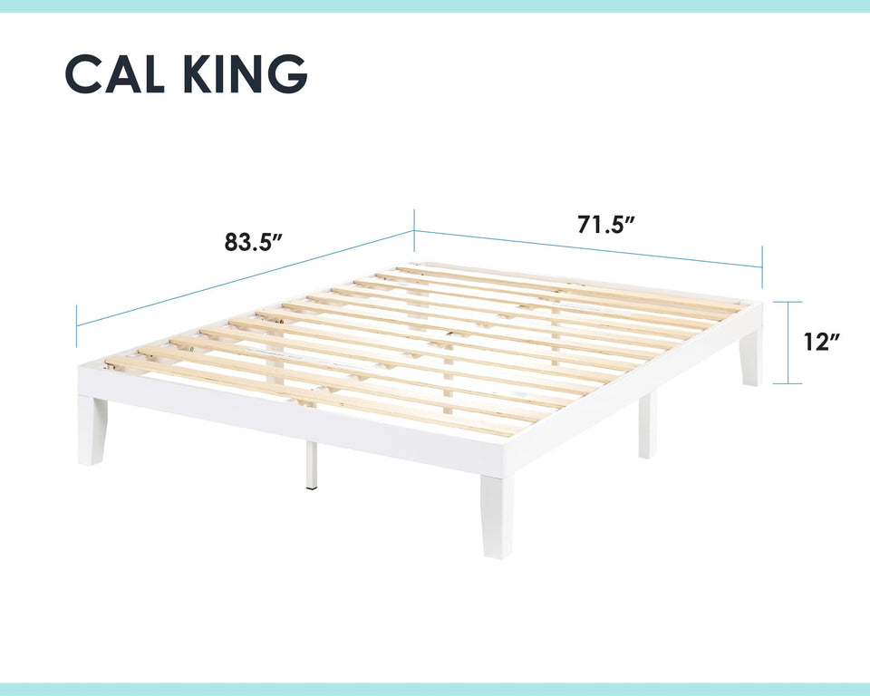 Mellow Naturalista Classic 12-Inch Solid Wood Platform Bed | Wooden Slats, No Box Spring Needed, Easy Assembly | Full, Espresso