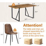 MUUOKY Dining Table Set for 4, Modern 55'' Wood Dinette Table Set for 4 with Fabric Dining Chairs,Table and Chairs Set of 4,Ideal for Kitchen Dining Room