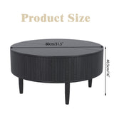 Round Fluted Lift Top Coffee Table with Storage, Mid Century Modern Coffee Table for Living Room, Home Small Space,31.5" Fluted Center Table (Walnut, 31.5inch)