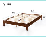 Mellow Naturalista Classic 12-Inch Solid Wood Platform Bed | Wooden Slats, No Box Spring Needed, Easy Assembly | Full, Espresso