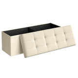 SONGMICS MAZIE Collection - 43 Inches Folding Storage Ottoman Bench, Ottoman Foot Rest, End of Bed Bench, Storage Chest, Load 660 lb, for Living Room, Bedroom, Entryway, Dark Gray ULSF77K