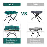 LITA Lazy Chair with Ottoman, Modern Accent Leisure Upholstered Lazy Sofa Armchair, Contemporary Lounge Reading Chair with Armrests and a Side Pocket for Living Room, Bedroom & Small Space, Dark Grey