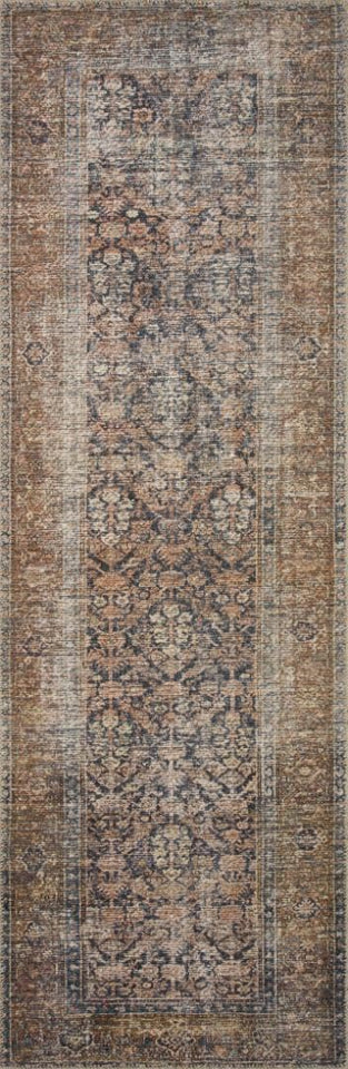 Loloi Amber Lewis Billie Collection, Ink & Salmon 10'-0" x 14'-0" Area Rug – Antique & Distressed Accent Rugs for Living Room, Bedroom, Entryway & Hallway, No Shed High Traffic Area Home Decor Rug