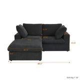 160.6" Cloud Couch Modular Sectional Sofa for Livingroom,Oversized Convertible Sofa with Storage Ottomans,6 Seat Wide Couches,Cushion Covers Removable (Khaki, 6 Seater)