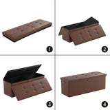 DocSafe Storage Ottoman with Lock,Fireproof Folding Ottoman Foot Rest Stool Storage Chest with Storage Safe for Important Documents,Waterproof 17 Inches Short Ottoman Foot Stool with Handles,Black