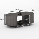 UKAOCAI 86.61'' Tambour TV Stand for 55-85 Inch, Modern Entertainment Center with Large Storage Cabinet & Open Shelves, TV Console with Sliding Doors for Living Room, Bedroom, Natural