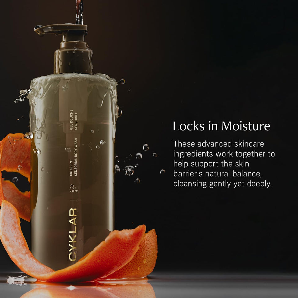 CYKLAR Sensorial Body Wash. Vanilla Verve Hydrating Cleanser with Moisture Locking Multi-Oil Complex, Sodium PCA and Glycerin. Nourishing Shower Gel for Women and Men, 16.5 Fl Oz Luxury Bodywash