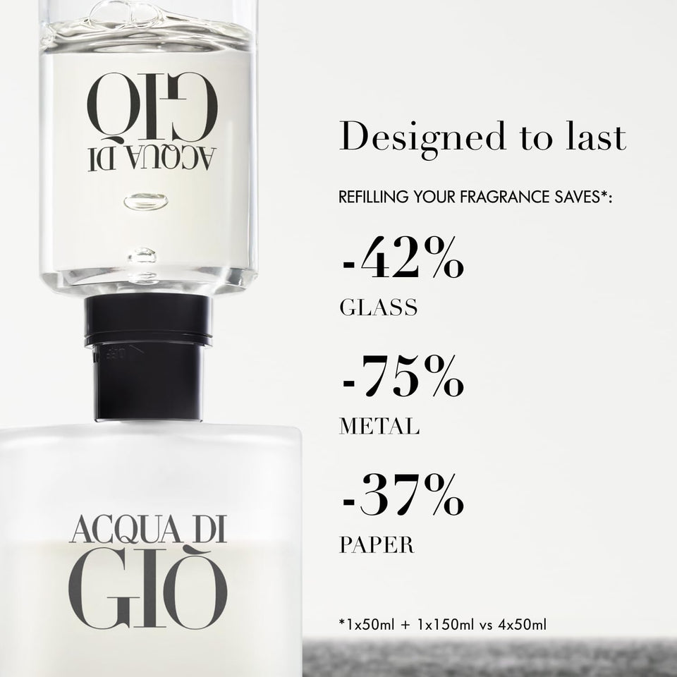 Armani beauty - Acqua di Gio - Eau de Toilette - Cologne for Men - Long Lasting Fragrance with Bergamot notes, Jasmine, White Musks, Patchouli & Cedarwood – 3.3 Fl Oz
