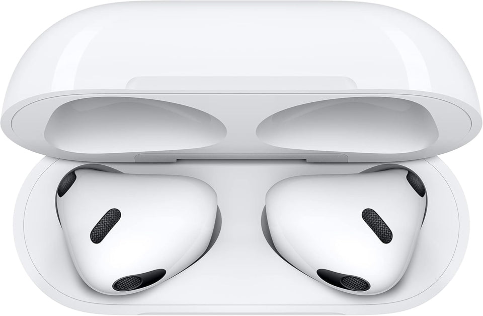 Apple AirPods (3rd Generation) Wireless Ear Buds, Bluetooth Headphones, Personalized Spatial Audio, Sweat and Water Resistant, Lightning Charging Case Included, Up to 30 Hours of Battery Life