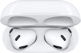 Apple AirPods (3rd Generation) Wireless Ear Buds, Bluetooth Headphones, Personalized Spatial Audio, Sweat and Water Resistant, Lightning Charging Case Included, Up to 30 Hours of Battery Life