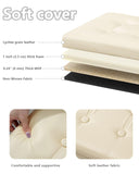 Bsketa Storage Ottoman, Folding Foot Stool with Thicker Foam Padded Seat Small Leather Storage Ottoman Bench Foot Rest for Living Room Foldable Coffee Table 17x13x13in,Black