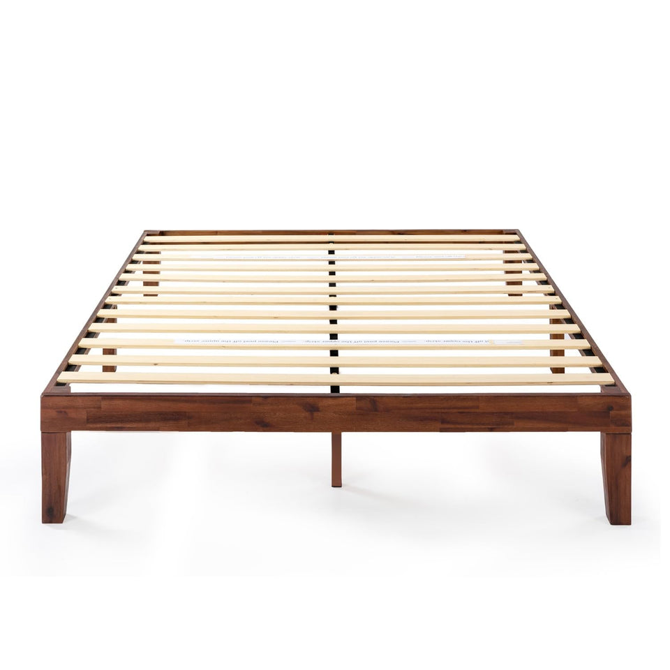 Mellow Naturalista Classic 12-Inch Solid Wood Platform Bed | Wooden Slats, No Box Spring Needed, Easy Assembly | Full, Espresso