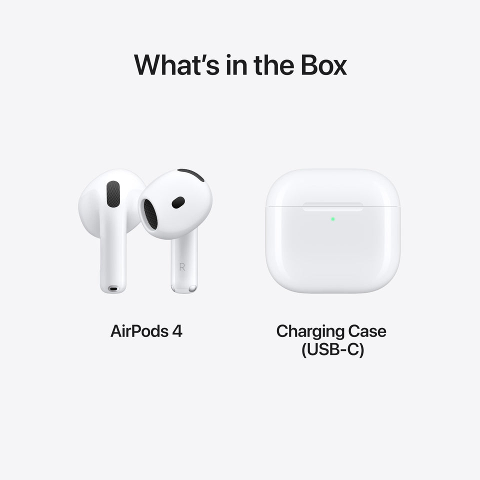 Apple AirPods 4 Wireless Earbuds, Bluetooth Headphones, with Active Noise Cancellation, Adaptive Audio, Transparency Mode, Personalized Spatial Audio, USB-C Charging Case, Wireless Charging, H2 Chip
