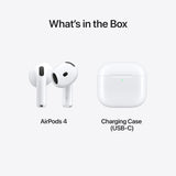 Apple AirPods 4 Wireless Earbuds, Bluetooth Headphones, with Active Noise Cancellation, Adaptive Audio, Transparency Mode, Personalized Spatial Audio, USB-C Charging Case, Wireless Charging, H2 Chip