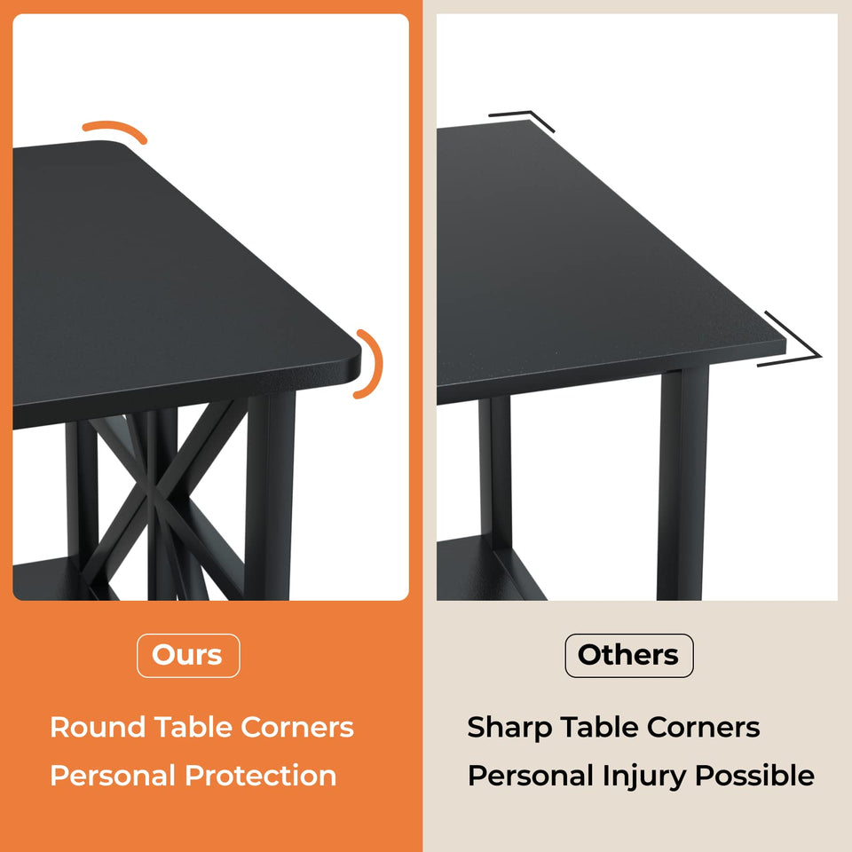 GreenForest Coffee Table for Living Room with Round Corners Farmhouse Style Center Table with Storage Shelf 39 Inch Space Saving Easy Assembly Gray Wash