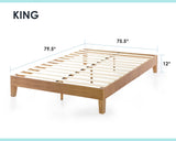 Mellow Naturalista Classic 12-Inch Solid Wood Platform Bed | Wooden Slats, No Box Spring Needed, Easy Assembly | Full, Espresso