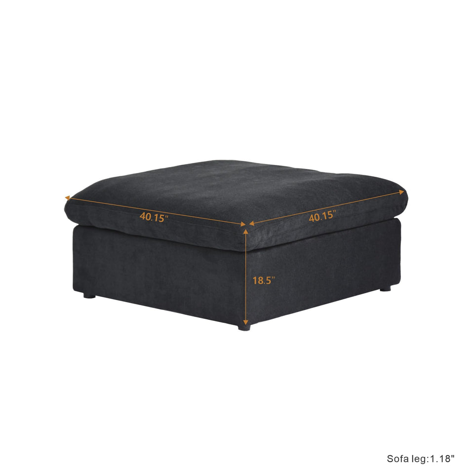 160.6" Cloud Couch Modular Sectional Sofa for Livingroom,Oversized Convertible Sofa with Storage Ottomans,6 Seat Wide Couches,Cushion Covers Removable (Khaki, 6 Seater)