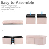 AmasSmile Footrest Ottoman Bench with Storage,34Inch Black Leather Footstool, Coffee Table, Padded Seat, Storage Chest,Blanket Store with Flipping Lid for Livingroom and Bedroom