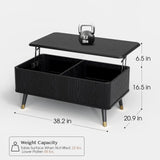 JOINICE, Round Coffee Table with Storage, Mid Century Modern Center Table with Sliding Cabinet Door, Fluted Dining Table for Living Room, Home Small Space, 31.5", Walnut