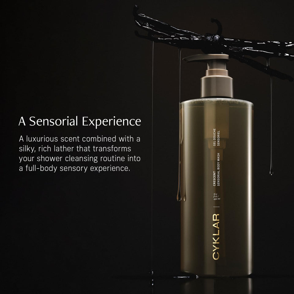 CYKLAR Sensorial Body Wash. Vanilla Verve Hydrating Cleanser with Moisture Locking Multi-Oil Complex, Sodium PCA and Glycerin. Nourishing Shower Gel for Women and Men, 16.5 Fl Oz Luxury Bodywash