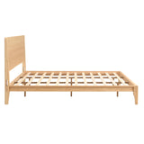 Merax Queen Size Bamboo Platform Bed, Mid-Century Modern Bed Frame with Tall Headboard, Solid Sustainable Bedframe Queen-size, Wood Slat Support, No Box Spring Needed, Easy Assembly, Noise Free, Brown