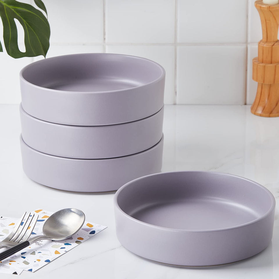 Stone Lain Celina Stoneware 32 Piece Dinnerware Set, Plates and Bowls, Black Matte Dish Collection, Service for 8 – Contemporary Minimalist Style, Microwave & Dishwasher Safe