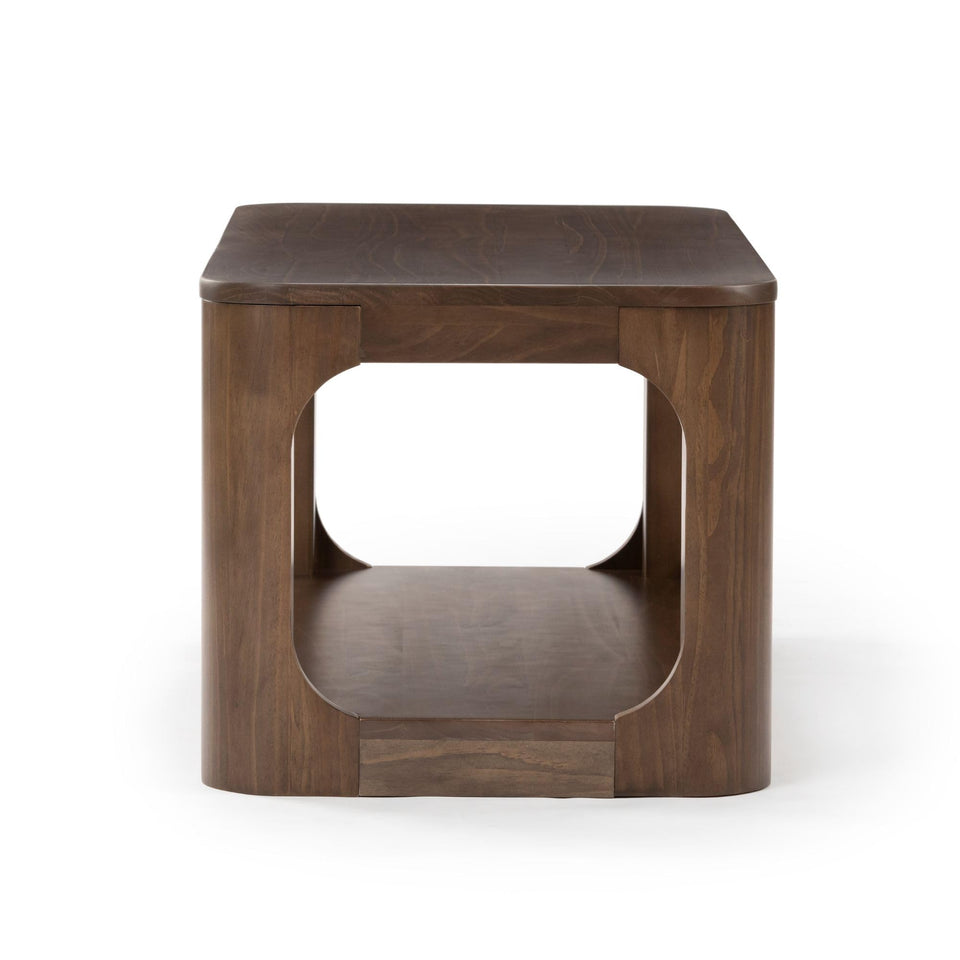 Plank+Beam Forma Coffee Table, 54 Inch Modern Coffee Table with Shelf, Contemporary Center Table with Storage Space, Rectangle Tea Table with Storage, Pecan