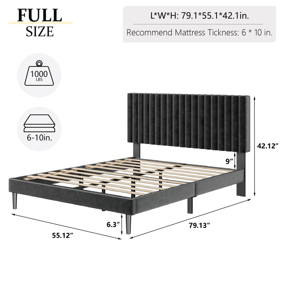 HAOARA King Size Bed Frame,King Size Platform Bed Frame and Velvet Upholstered Headboard with Strong Wood Slats, Box Spring Optional, Mattress Foundation, Easy Assembly Beige