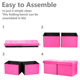 AmasSmile Footrest Ottoman Bench with Storage,34Inch Black Leather Footstool, Coffee Table, Padded Seat, Storage Chest,Blanket Store with Flipping Lid for Livingroom and Bedroom