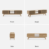 mopio Ensley TV Stand, Mid Century Modern for 55/60/65 inch TV, Farmhouse TV Stand, Entertainment Center with Storage, TV and Media Console for Living Room (Walnut, 59" Tall)