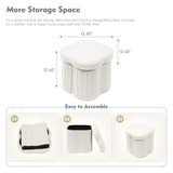 B FSOBEIIALEO Storage Ottoman Cube, Flowers Shaped Ottomans with Storage Foot Stool Footrest for Lving Room, Boucle Ottoman Seat for Dorm Room,Faux Teddy Fur, Cream White 12.6"x12.6"x12.6"