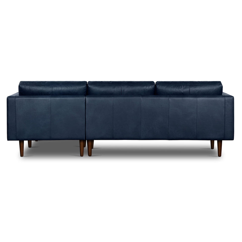 POLY & BARK Napa 72" Apartment Sofa – Italian-Tanned Full-Grain Pure-Aniline or Semi-Aniline Leather, Feather-Down Cushioning, Kiln-Dried Solid Wood Frame, Walnut Legs - Cognac Tan